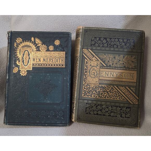 Set 2 Thomas Crowell The Poetical Works of Owen Meredith Alfred Tennyson HC - Picture 2 of 9